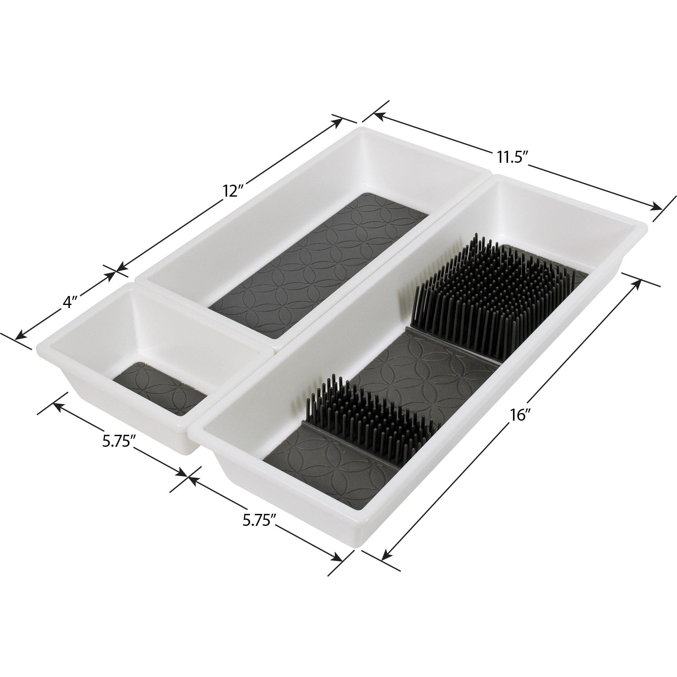 Mainstays PP TTR Non-Slip 5.7 in x 15.7 in x 2.2 in Kitchen Utensil Organizers
