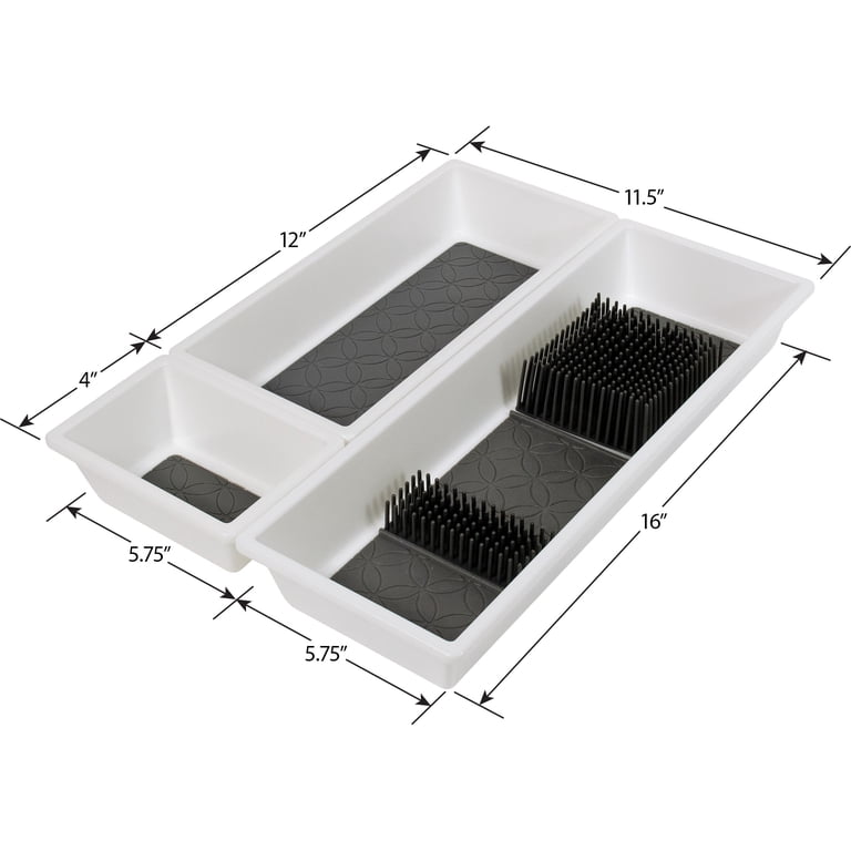 Mainstays Plastic Non-Skid Drawer Organizer Tray, White photo 3