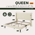 thumbnail image 3 of Einfach Queen Bed Frame, Upholstered Platform Bed with Wingback Headboard, No Box Spring Required, Cream White, 3 of 9