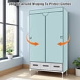 thumbnail image 5 of Portable Closet Wardrobe with 3 Storage Drawersfor Home Bedroom, 67 Inches Tall Closet Organizer with Hanging Space for Coats and Bags, turdy & Easy to Assemble, Off-White, 5 of 12