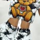 thumbnail image 1 of Conjunto De Dos Piezas Con Estampado De Oso De Dibujos Animados, Camiseta De Manga Corta Con Cordón Y Pantalones Cortos Con Cintura Elástica, Ropa De Mujer, 1 of 4