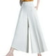 thumbnail image 4 of Pantalones de pierna ancha para mujer, pantalones rectos decorados con botones de cintura alta, ropa de calle elástica, pantalones palazzo largos para , , M, 4 of 8