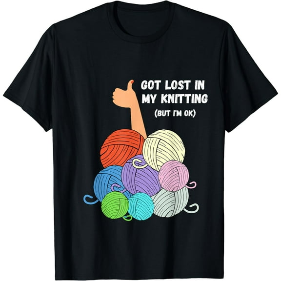 I'm Ok Knitting Crochet Shirts for Women Funny T-Shirt