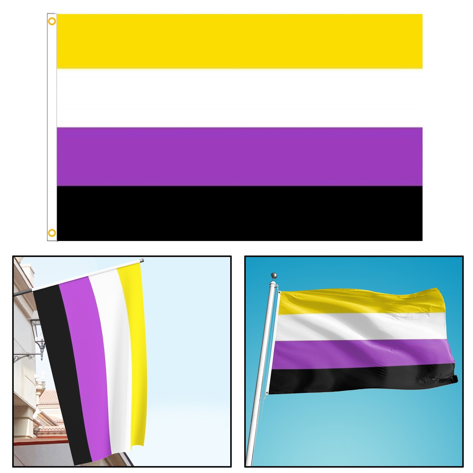 Non Binary Flag 3x5ft Lgbtqia Nb Pride Non Binary Pride Flag Nonbinary Flag Walmart Com Walmart Com