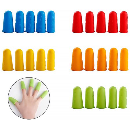 Wrea 25 Pieces Silicone Fingertip Glove DIY Crafting Non-slip Anti-scald Heat Insulation Fingertip Protector