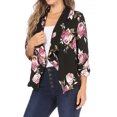 thumbnail image 2 of Women's Casual Floral Print Waist Length Fitted Style Blazer Jacket, 2 of 6