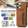 thumbnail image 5 of Allytech Slim Wallet Case for iPhone 13 Pro, Business Premium PU Leather Multi-Card Slots Anti-Drop Anti-Scratch Full Body Protection Kickstand Case for iPhone 13 Pro - Brown, 5 of 6
