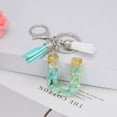 thumbnail image 2 of pstuiky Llavero con borla verde, colgante de cristal, lámina dorada, joyería de piedra, colgante, bolso, llavero, 2 of 2