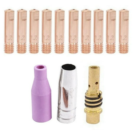

13Pcs MB15AK Welding Torch Consumables 1.2mm Torch Gas Ceramic Nozzle Tip for 15AK MIG Welding Torch