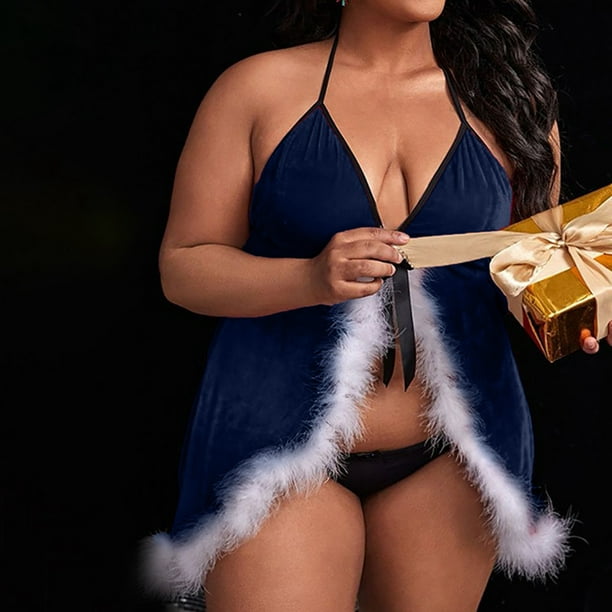 Black Friday Deals 2022 TIMIFIS Womens Plus Size Christmas Lingerie Set  Santa Chemises Babydoll Mesh Nightwear 