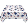 thumbnail image 3 of 4th of July Tablecloth Square 60x60 Inch Blue Red White Patriotic Stars Table Cloth,Stain Resistance Independence Day Holiday Table Covers for Kitchen Dining,Small Tablecloth for Party Picnic, 3 of 6