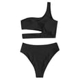 thumbnail image 4 of VerPetridure Women's One Shoulder Bikini Sets Two Piece Swimsuit High Waisted Off Shoulder Cutout Bathing Suit for Women, 4 of 6