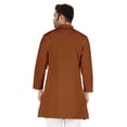 thumbnail image 5 of Atasi Casual Solid Long Sleeve Cotton Kurta For Indian Mens Mandarin Collar Irregular Hem Ethnic Shirt, 5 of 7