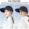 thumbnail image 4 of Yoyauz Ponytail Sun Hats for Women, 2 in 1 Zip-Off Uv Protection Wide Brim Beach Hat Sun Visors, 4 of 6