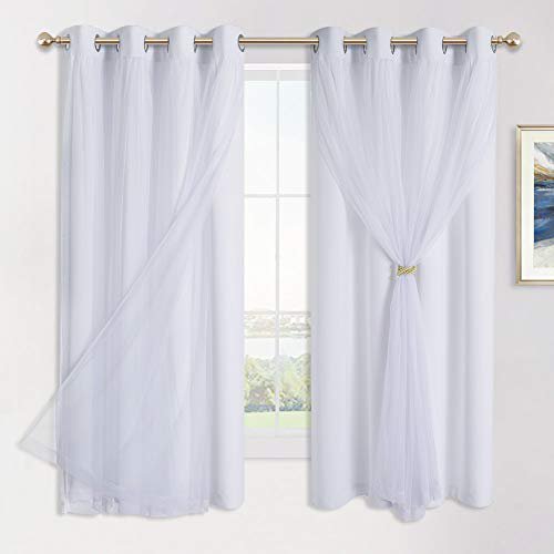 pony dance bedroom curtains 63 inch length sheer overlay blackout curtains 52 inches wide window treatment panels cortinas de sala elegantes