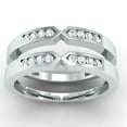 thumbnail image 2 of 0.25 Carat (ctw) 14k Gold Round Diamond Ladies Anniversary Wedding Band Enhancer Guard Double Ring 1/4 CT, 2 of 4