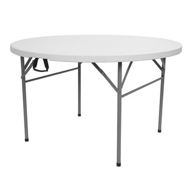 SalonMore Plastic Folding Table Weight Capaticity 800LBS, Round Dining Table for Indoor and Outdoor, White