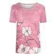 thumbnail image 5 of cocolona Womens Summer Short Sleeve Tops Fashion Floral Print Crew Neck T-shirts Casual Loose Blouses S-3XL, 5 of 6