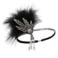 thumbnail image 4 of Señoras 1920s Diadema 20s Rhinestone Beaded Hair Band Diadema Plata negro Colcomx Diadema de aleta vintage, 4 of 8