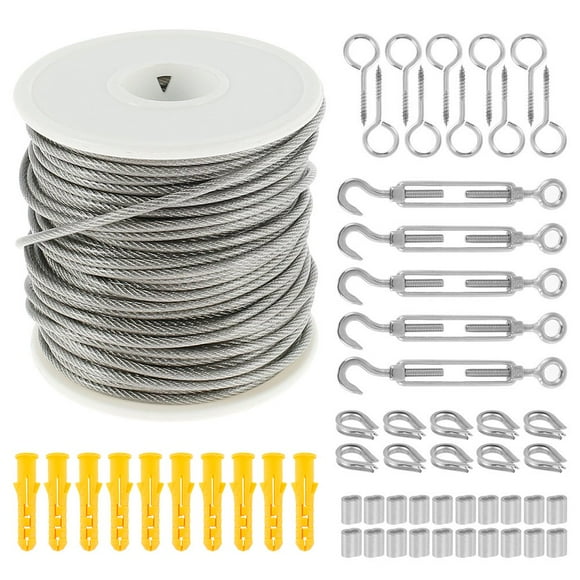 PVC Coated 304 Stainless Steel Cable Rope Garden Wire Cable Railing Wire Fence Roll Kits Heavy Duty