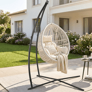 Arlopu Hammock Chair Stand, Outdoor Hammock Stand for Hanging Swing Chair, Patio Swing Stand, Heavy Duty Steel X Base Stand, 300LBS, Black