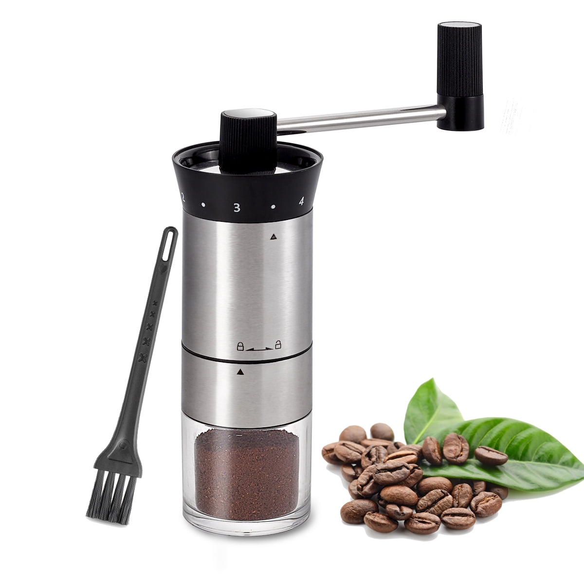 Large Capacity Glass Hand Grinder Coffee Grinder Set Manual Grinder Manual  Coffee Grinder Food Grade Plastic Glass Silo - AliExpress