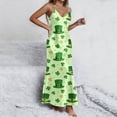 thumbnail image 6 of PNTUTB St. Patrick's Day Women's Casual Fashion Print V Neck Sleeveless Split Hem Loose Comfort Strapless Maxi Dress, 6 of 6