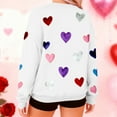 thumbnail image 6 of Elvqul Sweatshirts for Women,Sweater for Women,Long Sleeve Crewneck Valentine Graphic Shirt Heart Cute,White, 6 of 9