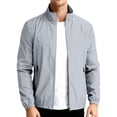 thumbnail image 2 of Nestiefly Rain Jacket Men Lightweight Raincoats with Hood Waterproof Windproof Windbreaker with Pockets for Outdoor Travel Gray 4XL, 2 of 7