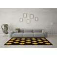 thumbnail image 3 of Ahgly Company Machine Washable Indoor Round Abstract Yellow Modern Area Rugs, 7' Round, 3 of 4