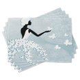 thumbnail image 1 of Ambesonne Floral Place Mats Set of 4, Butterfly Dress, Standard Size, Pale Blue and White, 1 of 6