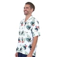 thumbnail image 2 of UZZI Mens Hawaiian Casual Button Down Short Sleeve Beach Toucan Party Shirt, White Toucan, Size: X-Large, Uzzi Active Wear, 2 of 3
