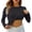 Black, variant on Long Sleeve Shirts for Women 2026 Spring Crewneck Slim Fit Undershirt with Build-in Wireless Bra Padded Blouse Top