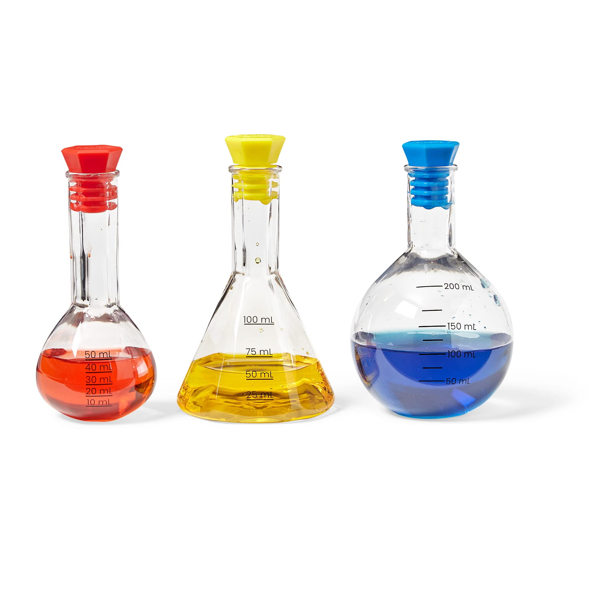hand2mind Starter Science Measuring Flask Set, Plastic Beakers for