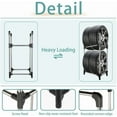 thumbnail image 3 of Tire Storage Rack for Garage - Double Layer Steel & PP Organizer, 22.51'' X 14.16'' X 45.11'', Black + Silver, 3 of 6
