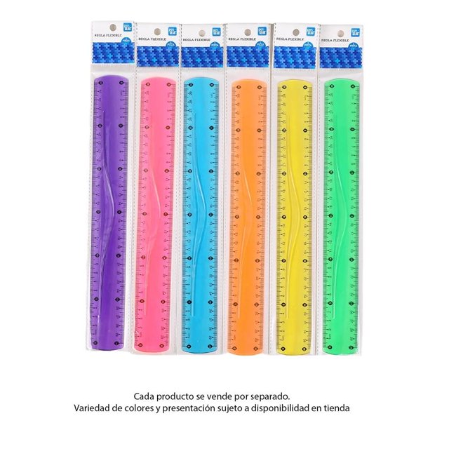 Regla Pen + Gear Flexible 30 cm Varios Modelos Multicolor 1 Pieza