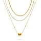 thumbnail image 1 of JeenMata - Pqt Regalo 3 Pzas Colgante Collar Corazón Mujer, Joyería Cadena Nudo, Gargantilla, Cadena Serpiente, Eslabón Curvo, Collar Capas Moderno, Juego Regalo Collar Ajustable Mujer, 1 of 6