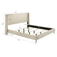 thumbnail image 2 of Roundhill Furniture Mavela Wide Wale Corduroy Upholstery Panel King Bed, Cream, 2 of 4