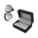 thumbnail image 4 of 2 piezas Gemelos con forma de movimiento de reloj, Gemelos para camisa, Gemelos para hombre, Gemelos con movimiento de engranaje, Gemelos , Movimiento De Acero Negro, 4 of 8