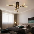 thumbnail image 4 of MONIPA 6 Lights Sputnik Mid Century Modern black gold Ceiling Light Fixture, LED Restaurant Lamp Lighting Gold Pendant Chandelier Decorative Luminaire, for Dining Room, Bedroom, Kitchen, 4 of 7