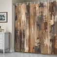 thumbnail image 5 of Brown Graffiti Art Shower Curtain, Abstract Distressed Ombre Painting Texture Waterproof Shower Curtain Set with 12 Hooks Lightweight Bath Curtains Fabric Bathroom Decor 60x72 Inches, 5 of 9