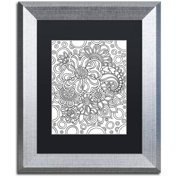 Trademark Fine Art "Mixed Coloring Book 54" Canvas Art by Kathy G. Ahrens, Black Matte, Silver Frame