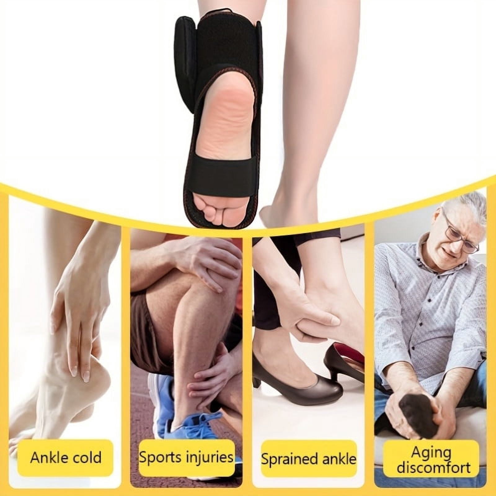 SUGARMOM USB Heated Ankle Brace with Massage Function for Arthritis Relief - Adjustable Foot Warmer Wrap for Pain and Discomfort  Suitable for Men and Women  No Battery Included (1 Pack)