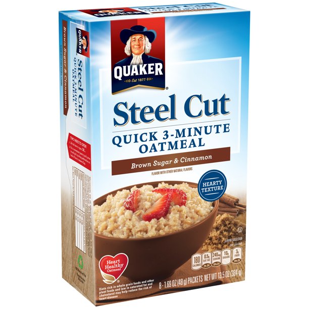 Quaker Steel Cut Brown Sugar & Cinnamon Quick 3 Minute Oatmeal 81.69