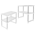 thumbnail image 3 of Spptty Under Sink Shelf,2-Tier Under Sink Rack Stainless Steel Expandable Storage Organizer Kitchen Shelf Holder,Kitchen Supply, 3 of 8