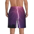 thumbnail image 3 of Kdxio Thunderstorm Violet Purple Pattern Mens Casual Shorts - Drawstring Summer Beach Sports Shorts for Men, 3 of 9
