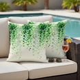 thumbnail image 5 of Fantasy Spring Plant Pillow Covers 2 Pack Watercolor Gradient Green Eucalyptus Leaf Pillowcase Waterproof Outdoor Throw Pillow Cover for Patio Garden Square Cushion 16”x16”, 5 of 9