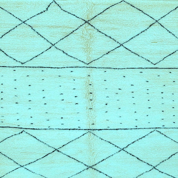 Ahgly Company Indoor Square Solid Light Blue Modern Area Rugs, 7' Square