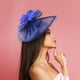 thumbnail image 3 of 2 uds sombrero de malla para mujer cóctel fiesta de té pastillero sombrero Kentucky Derby azul rosa rojo Zulema sombrero tocado, 3 of 8