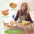 thumbnail image 5 of Bed Tray Table Folding Legs with Handles Breakfast Food Tray for Sofa,Bed,Eating,Drawing,Platters Serving Lap Desk Snack Tray (Bamboo Medium), 5 of 8